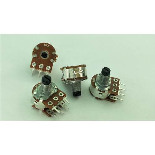 APAI RK163G 21双联电位计 B50K 带中点 黑柄长10MM花