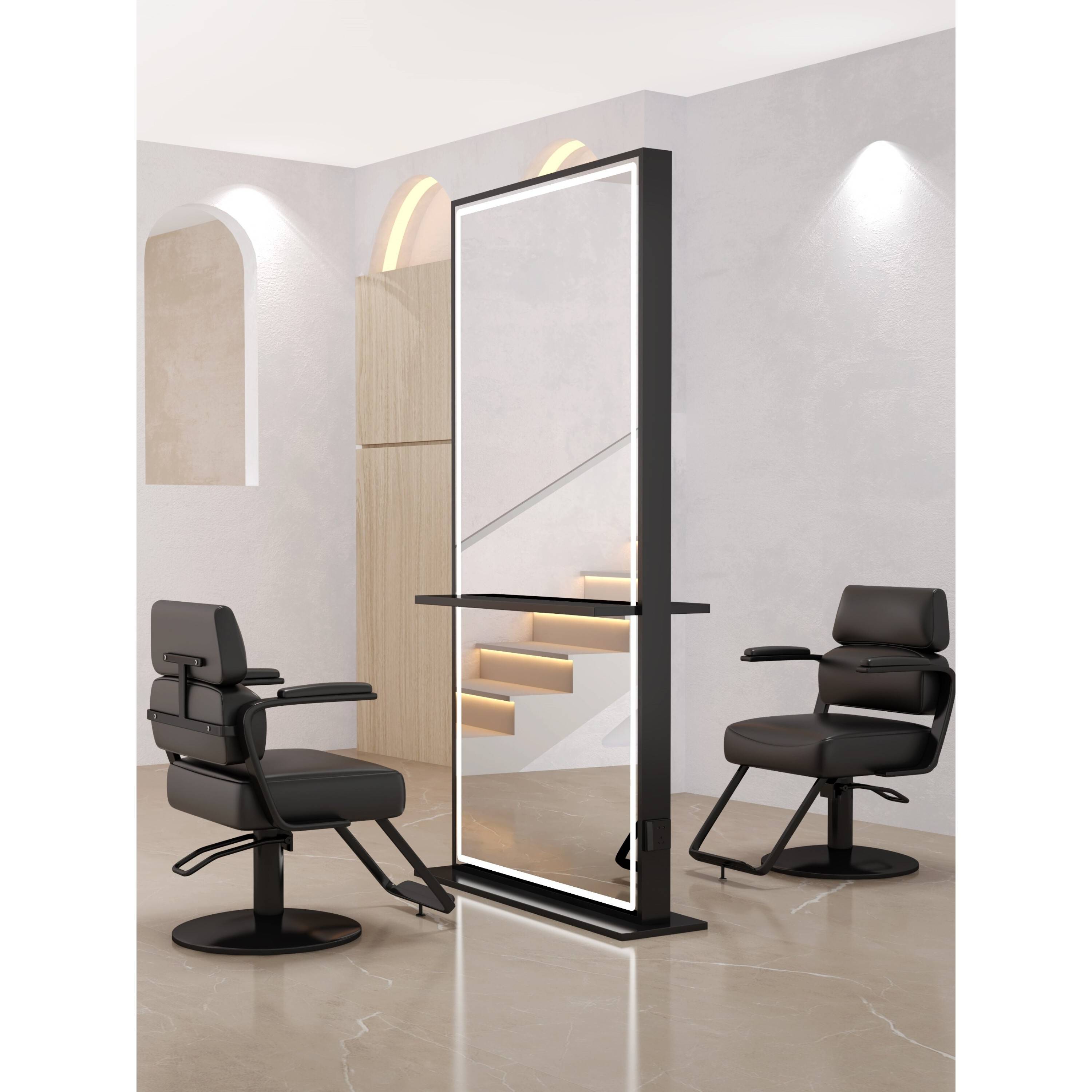 需定制理发店镜子发廊专用美发店镜台网红单双面镜子带桌面烫染剪