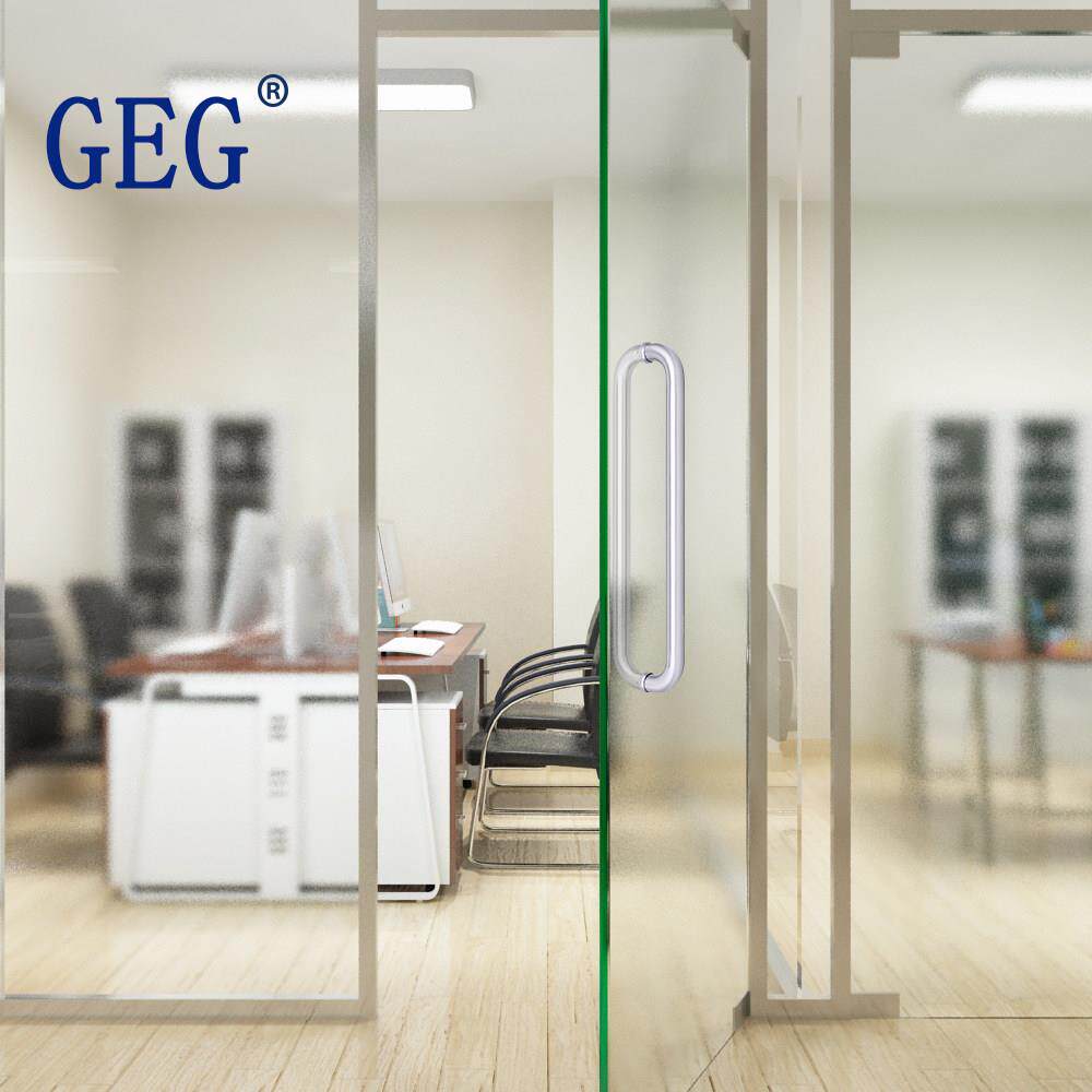 0型不锈钢玻璃门拉手304无指纹定制订做黑金钛金半圆木无框有框门