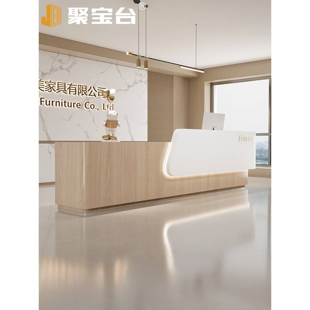 需定制简约现代公司前台酒店烤漆服务台售楼部物业咨询台美容院吧