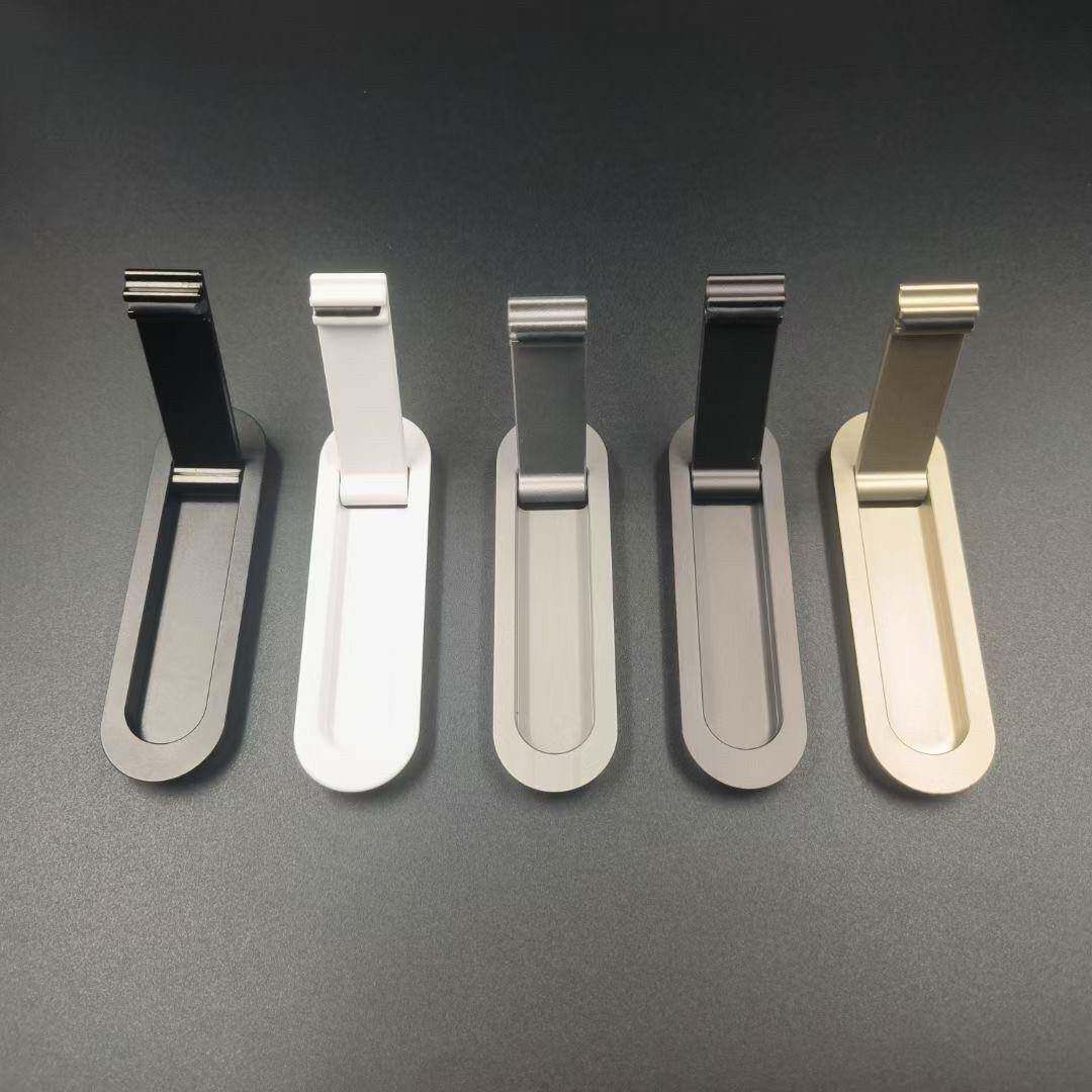 极窄1618铝合金边框椭圆口袋门拉手实心嵌入隐形推拉玻璃门扣手