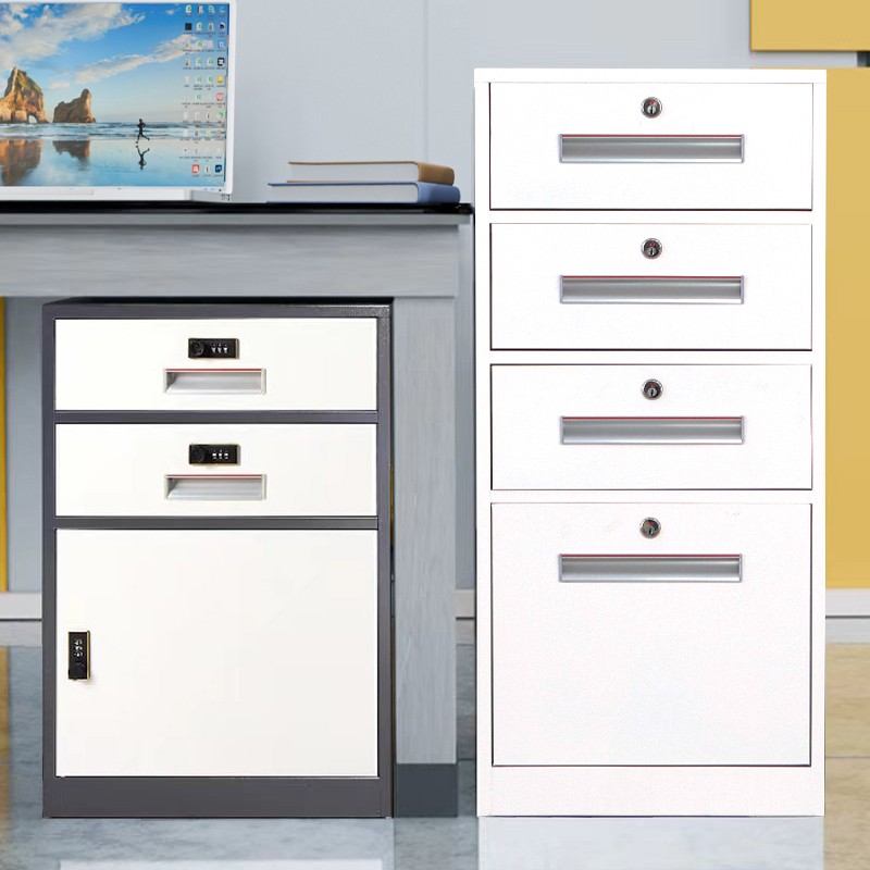 需定制铁皮柜文件资料柜办公桌下活动抽屉柜带锁密码矮柜收纳储物