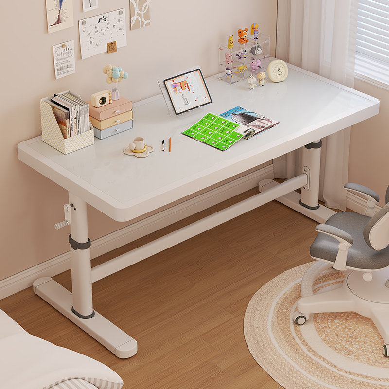 儿童学习桌可升降全铁艺玻璃桌面