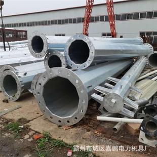 12米终端电力钢杆重量 10KV高压钢管电线杆 钢管桩基础打桩施工