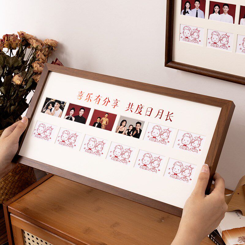 结婚证相框一周年纪念日情侣2寸登记证件照片空框摆台diy挂墙礼物