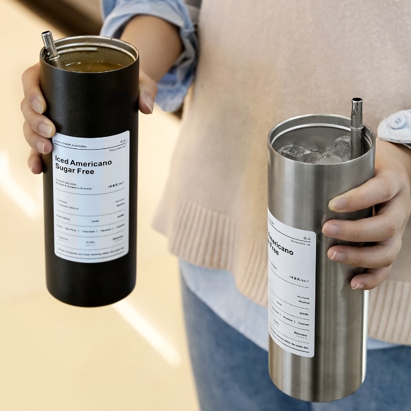 冰美式咖啡杯保温杯保冷不锈钢随行拿铁杯子新款带吸管高颜值水杯