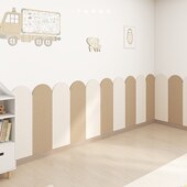 儿童房装 饰房间布置栅栏墙围3d立体免打孔遮丑毛毡墙贴防撞护墙板