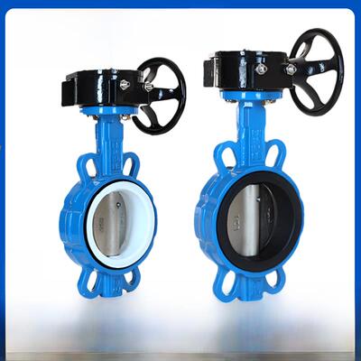 D371X-16Q涡轮对夹蝶阀手动球墨不锈钢板碟阀DN65 80 100 125 150