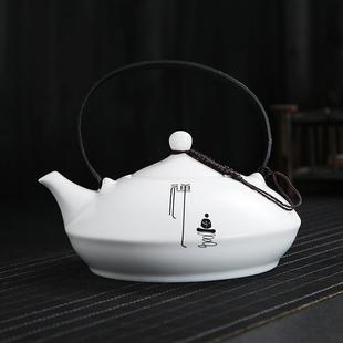 复古功夫茶具 提梁壶陶瓷壶泡茶壶家用水壶客厅大号大容量单壶中式