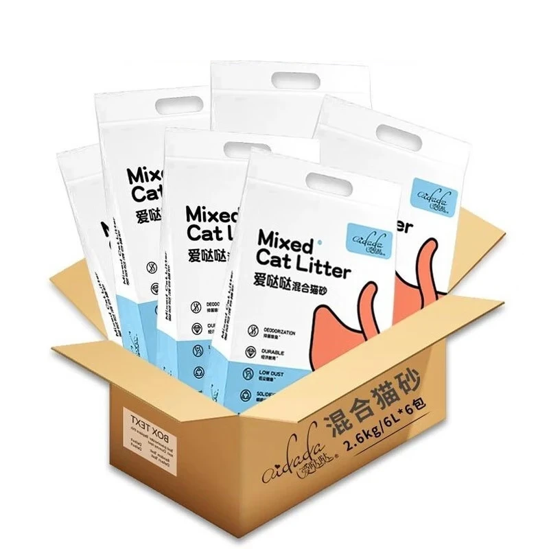 爱哒哒豆腐膨润土猫砂混合蓝猫美短英短低尘植物沙猫沙环保结团沙