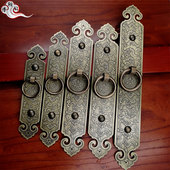 中式 纯铜拉手仿古大门把手复古铜门环木窗格栅老门拉环木门大拉手