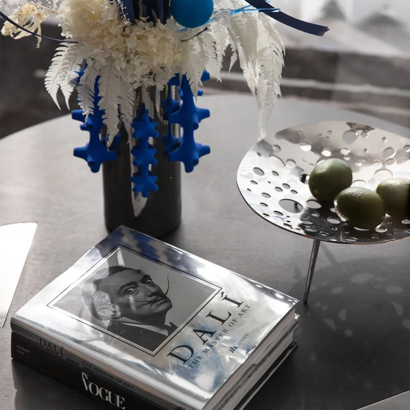 银色电镀陶瓷花瓶客厅餐厅餐桌大口径敞口插花器花插果盘茶几摆件