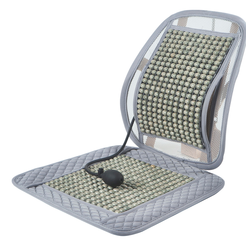 夏季木珠凉席腰枕靠枕办公室靠背垫透气汽车护腰靠垫坐垫一体气囊