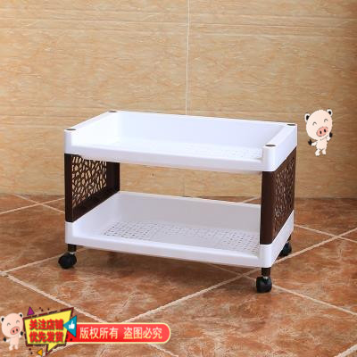 可移动多层收纳书架鞋架餐车置物小货架带万滑轮子手推车推车