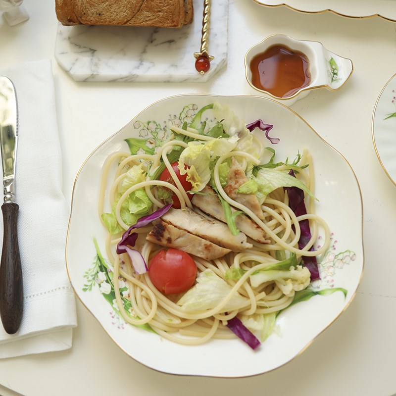 安娜16点骨瓷欧式碗盘子套装陶瓷餐具家用