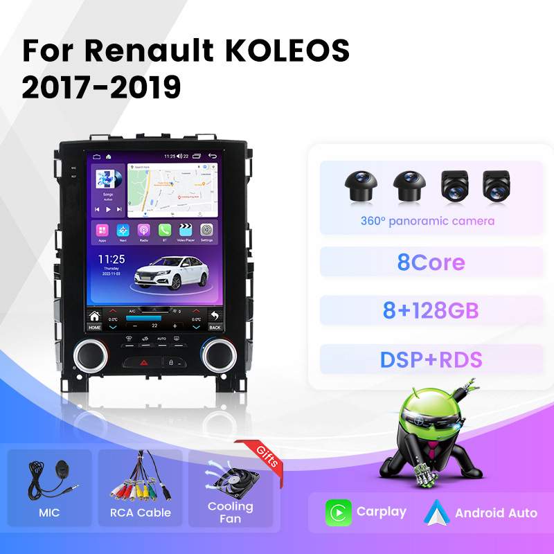 适用于Renault KOLEOS 2017 -19雷诺科雷傲梅甘娜4竖屏安卓导航仪
