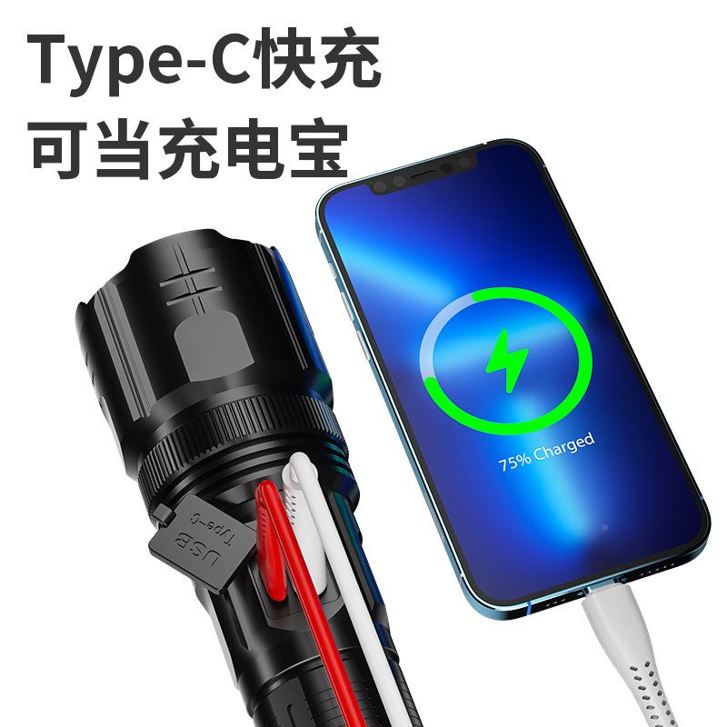 跨境远新款超亮手LED液晶屏射电筒电强光外户探险手M80电筒