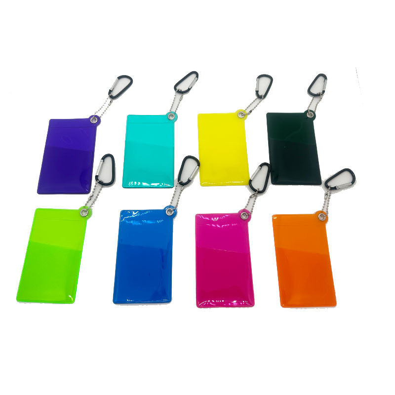 日系PVC有色半透 保护套 公交卡银行卡饭卡门禁卡套 挂手包挂件