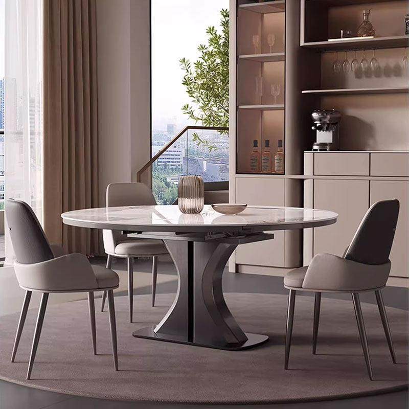 覆合金属岩板餐桌椅子伸缩方圆两用电磁炉圆形饭桌折叠意式简约69,住宅家具,岩板餐桌,淘宝优惠券,粉丝福利购,淘宝优惠卷