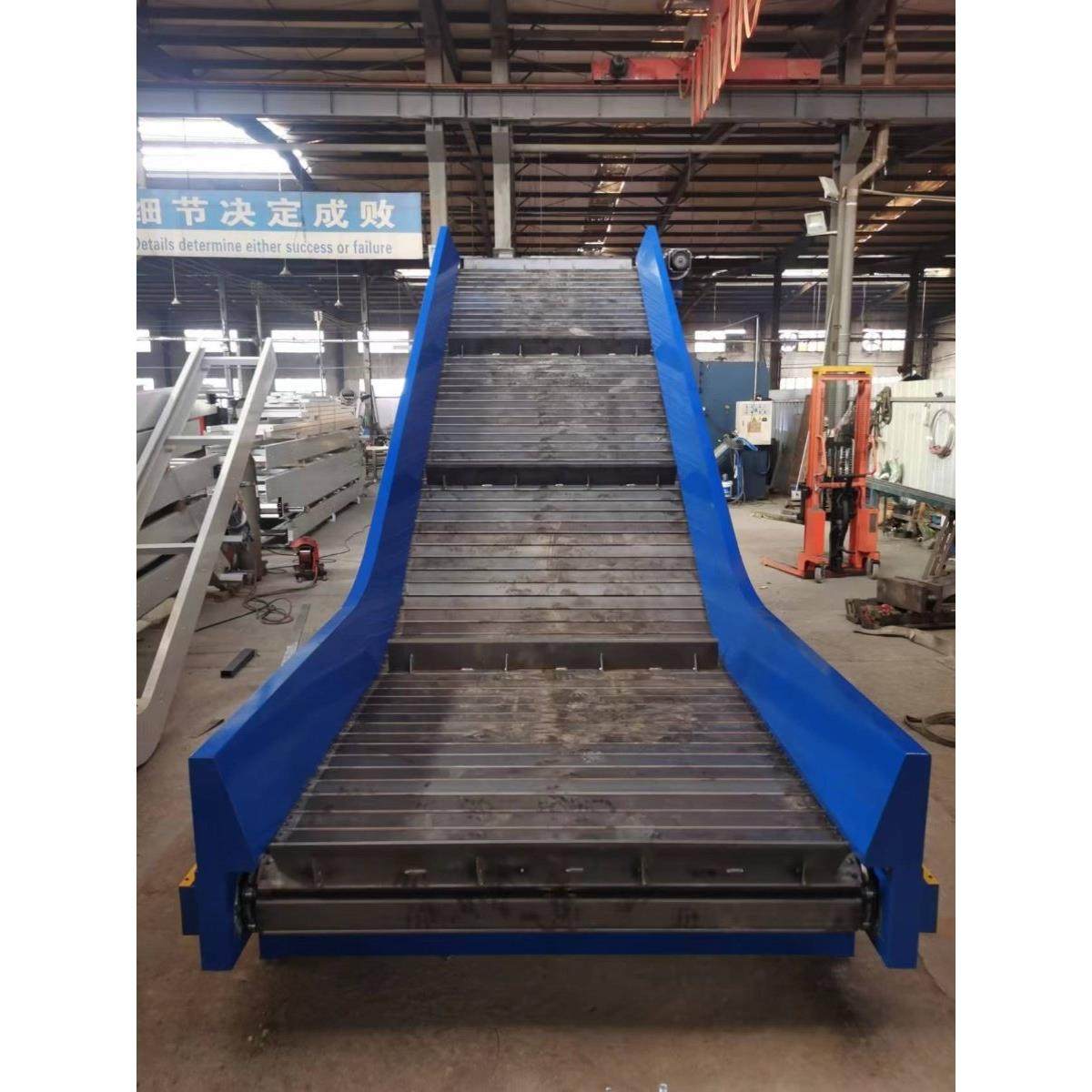 炼板式提升机重型板式传送带不锈钢食品炼条流水线爬坡炼板输送机