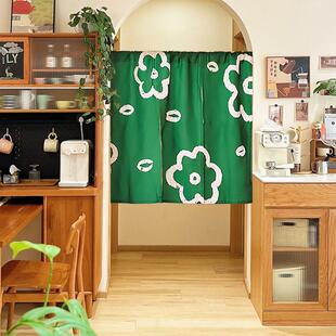 卡通花香门帘厨房隔断门帘门帘装饰背景布半门帘定制免打孔
