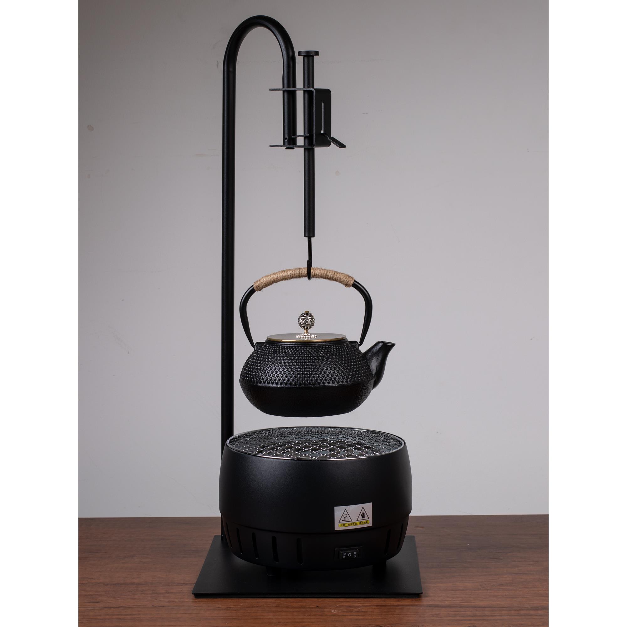围炉煮茶悬挂式吊壶电热烧水壶铁壶自在钩电热炉烧炭炉玻璃煮茶壶