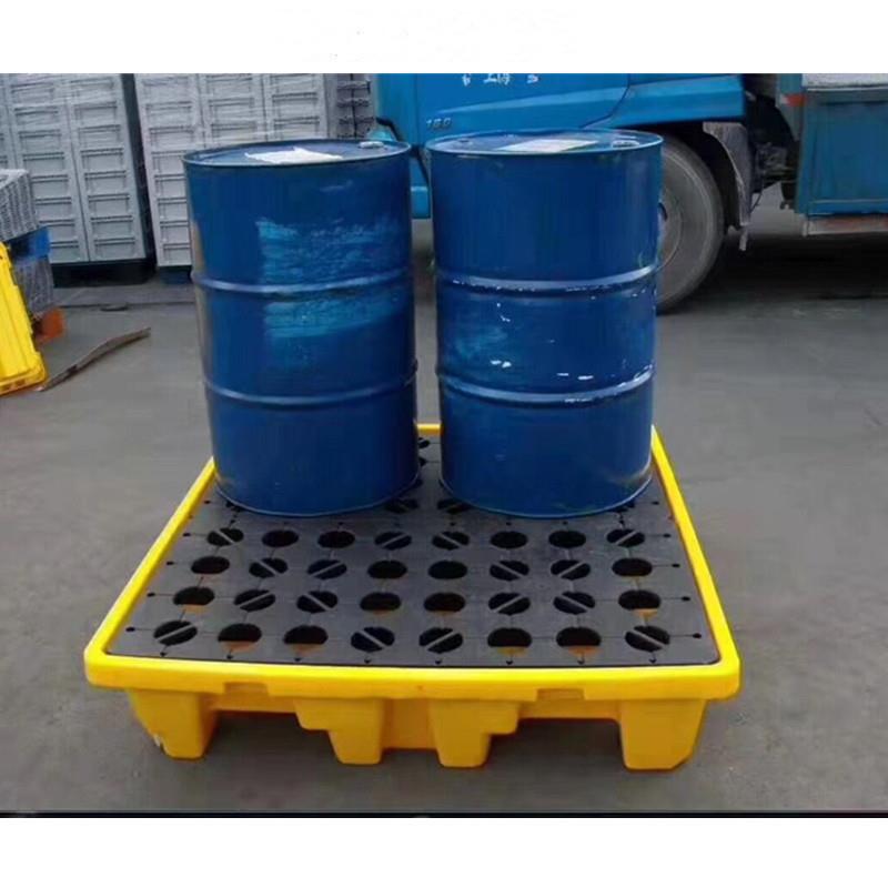 厂家双桶单桶防渗漏塑料托盘油桶危化品盛漏液体防泄漏平台