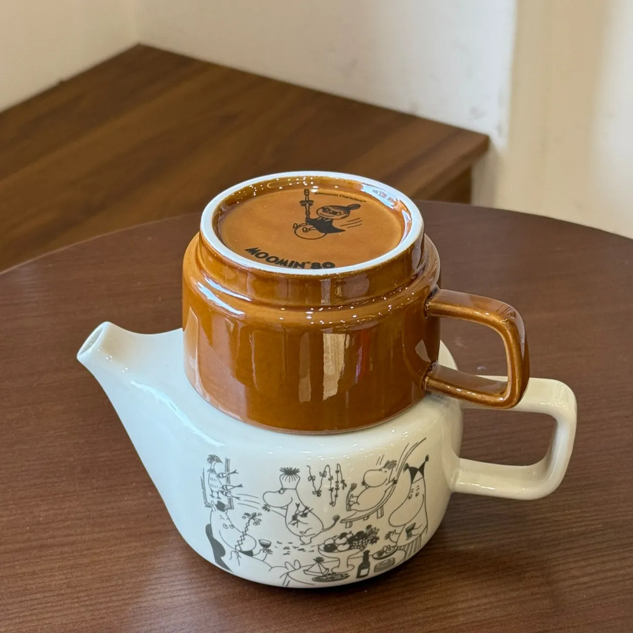 moomin姆明陶瓷杯子母茶壶套装