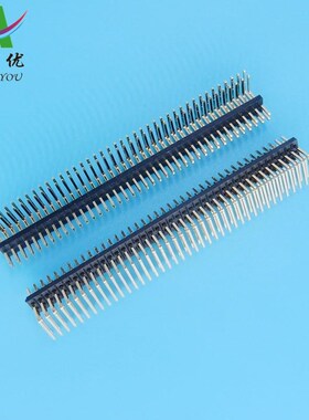 双排排针2.542*40p弯环保间D距2.54mm2x4090度针