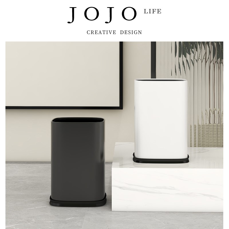 KOKOSHfEEP  垃圾桶方圆客厅垃圾桶卧室不锈钢无盖直投压圈式