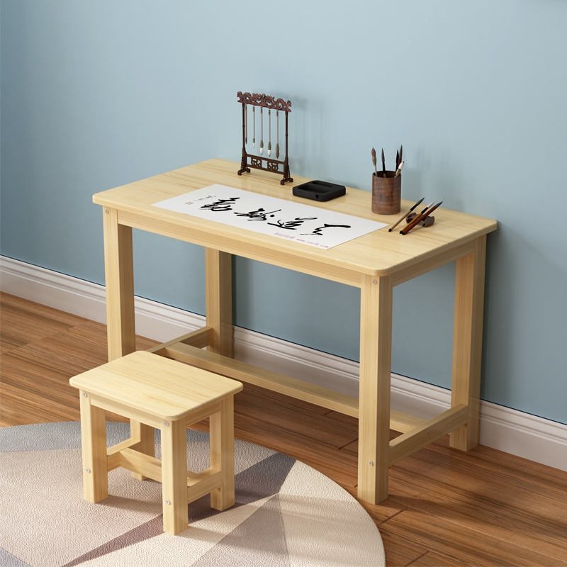 辅导班实木课桌椅o单双人培训机构托管围棋象棋书法培训桌
