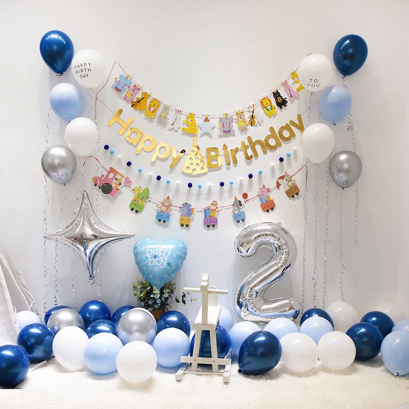 儿童十岁气球网红生日p场景布置ins创意宝宝男孩周岁派对装饰男宝