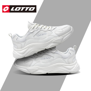 LOTTO樂途女白色網(wǎng)面運(yùn)動鞋 新款 厚底透氣休閑小白鞋 子 2025春秋季