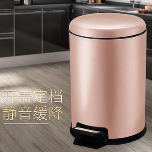 款 经典 圆桶形脚踏垃不钢圾桶家用生间卫大号客厅厨房办SK公室锈浴