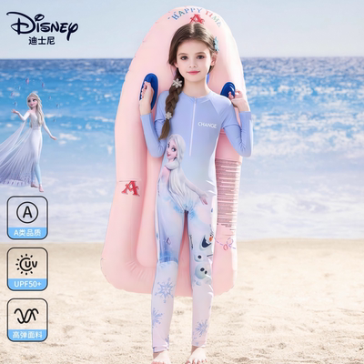 迪士尼女童连体泳衣防晒泳装