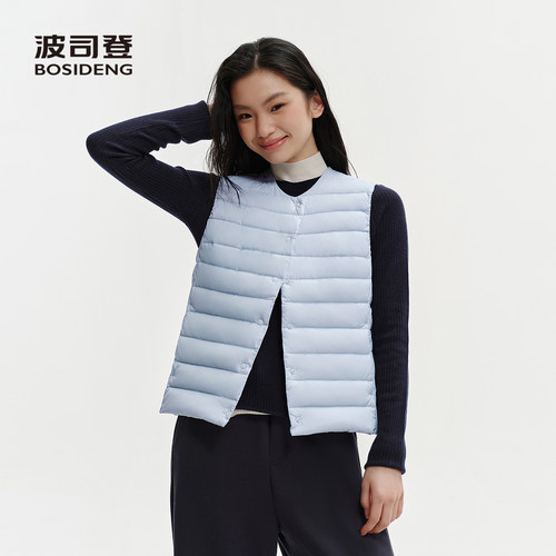波司登轻薄羽绒马甲女士短款2026秋冬新款居家内胆V领保暖羽绒服