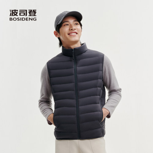 波司登2026男短款春秋冬立领轻薄羽绒马甲内搭三防保暖黑色背心