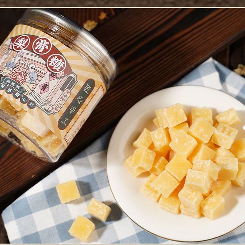 手工纯正百草梨膏糖本草清凉薄荷味硬糖休闲食品网红甘草梨膏糖块