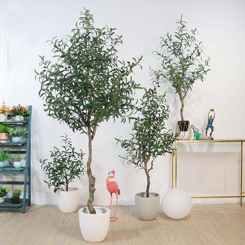 仿真绿植橄榄树家居装饰假树室内落地盆栽摆件假绿植花卉盆景