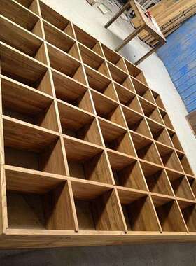 06YM老榆木书架松木书架家用客厅落地实木整面墙书柜满墙书架格