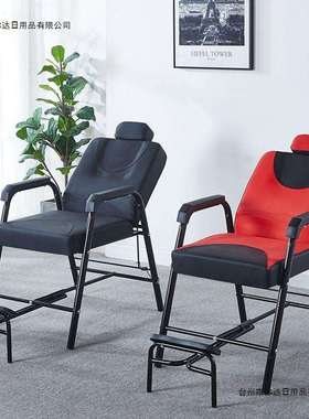 可躺理发椅子刮脸椅子剪发椅美发椅修面椅子黑红色黑色其他美式