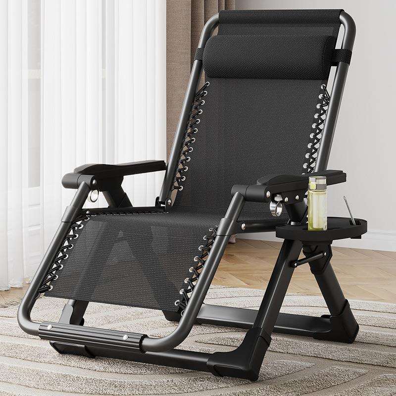 折叠躺椅午休午睡办公室靠背懒人沙发休闲靠椅床便携老人家用阳台