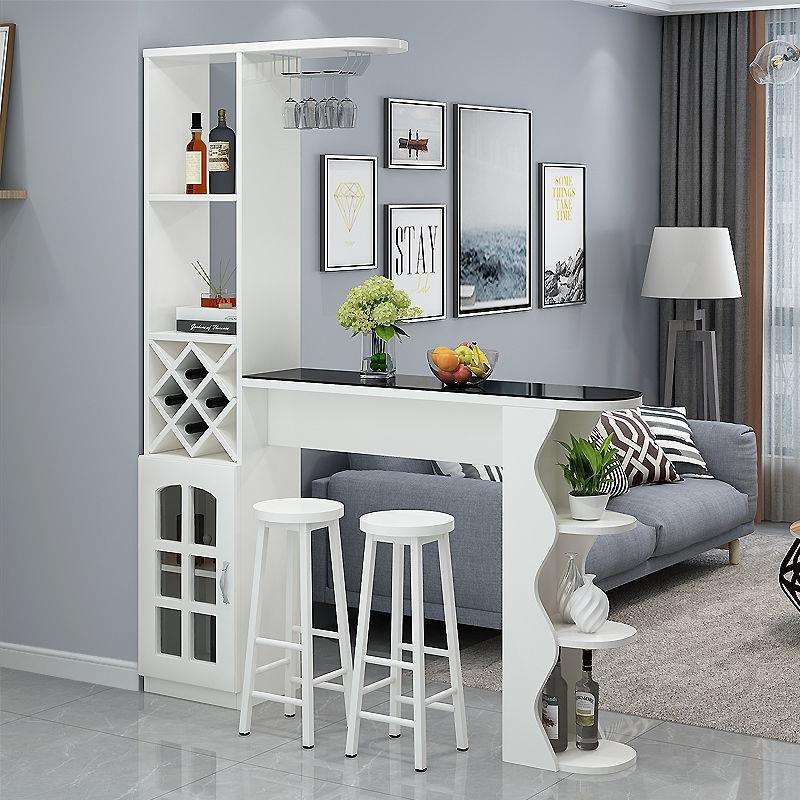 现代简约欧式家用吧台酒柜一体桌靠墙简易多功能客厅隔断玄关柜