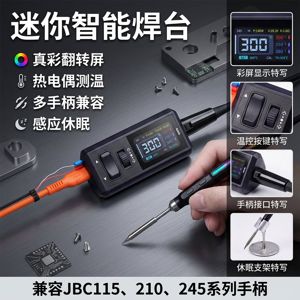 敏维TS1M智能焊台便携焊台恒温数显电烙铁维修焊接C115/210/245