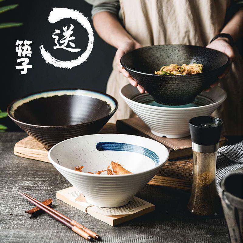 日式陶大瓷碗家用号拉面饭711碗面汤碗创意餐碗具条套装商业斗笠