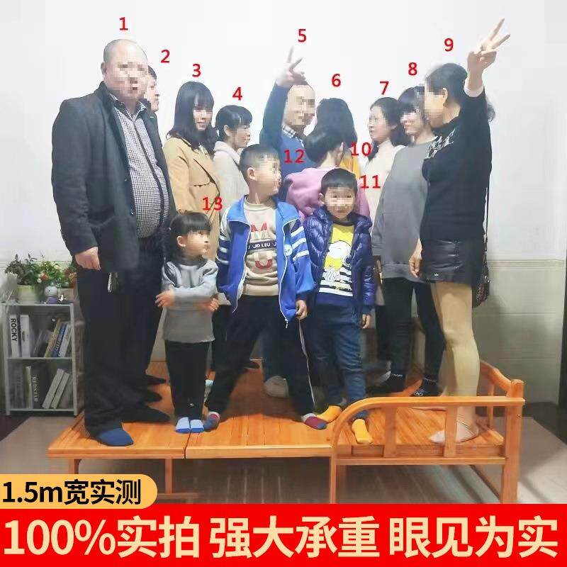 折叠沙凉发床两双人家用多功能实木午用休床办公室VFZ易单人简竹