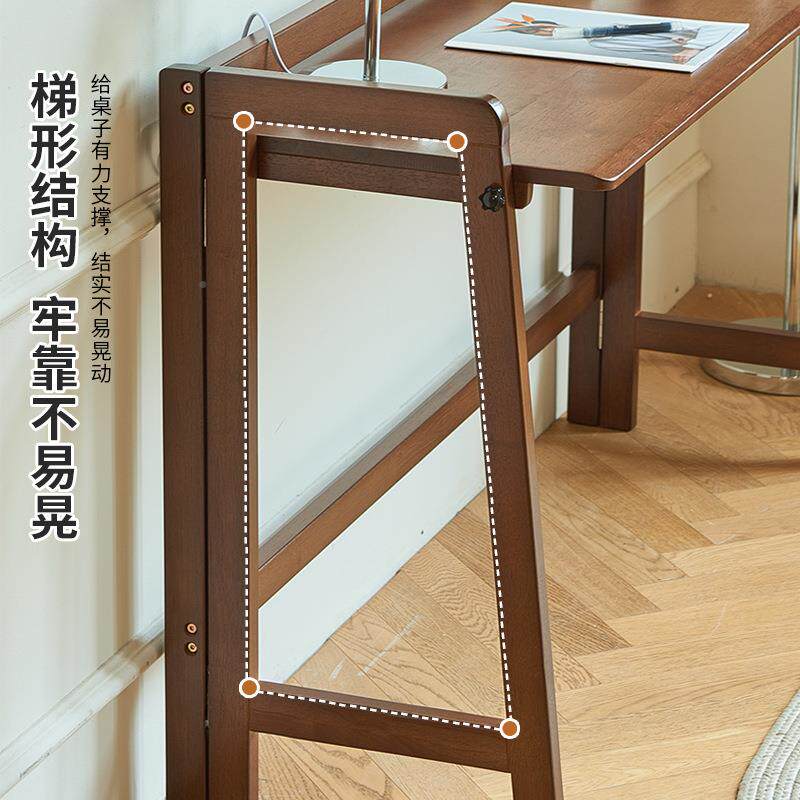 木书桌桌折叠式办公桌电脑实家用学生简易学习小桌子工台写作156
