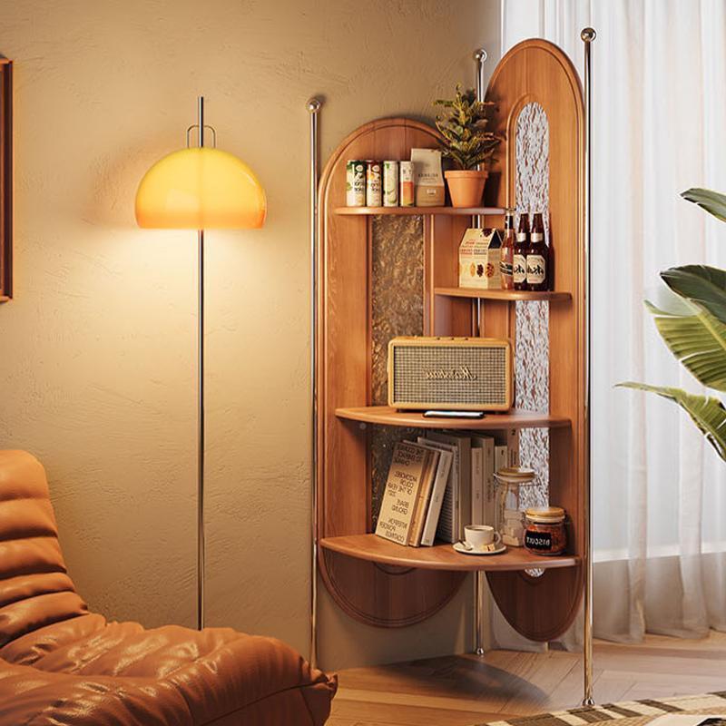 中古北欧转小角实落木复古三角书柜家用地型户卧室收UNM纳架置物