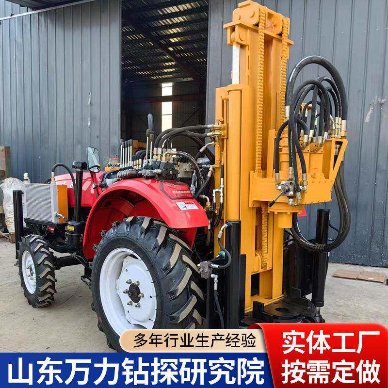 井家气用小型打井钻机拖拉机动打机便捷行走300米农田水井钻机