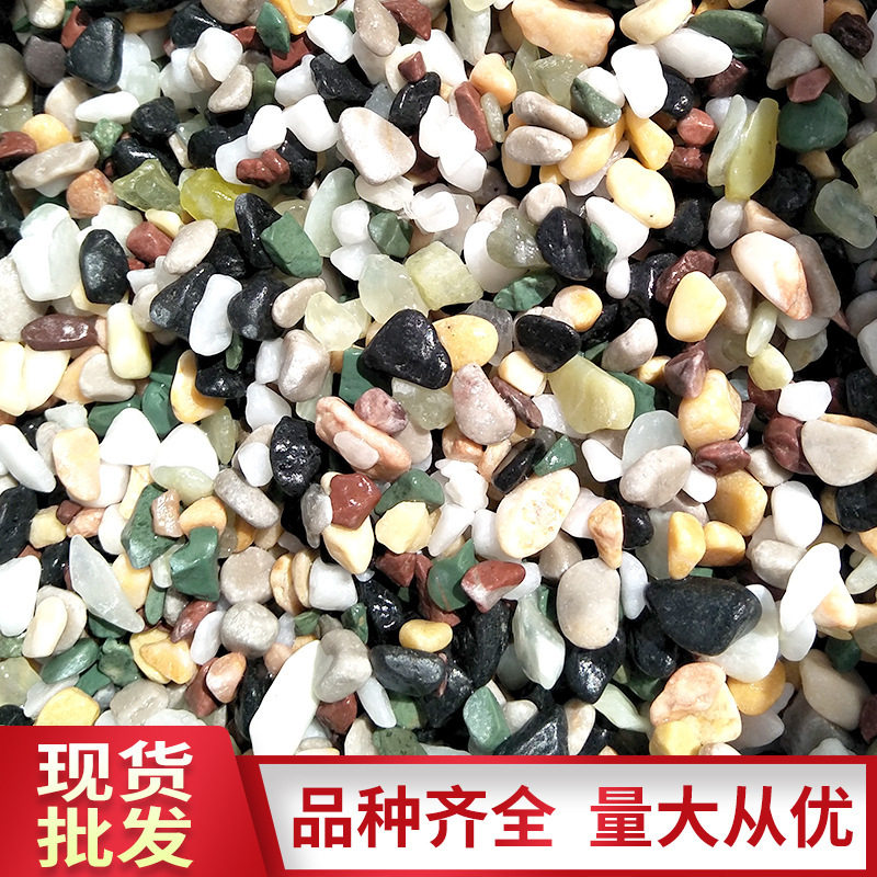 水洗石水磨石子彩色碎石铺路石多肉盆栽鱼缸造景鹅卵石庭院雨花石